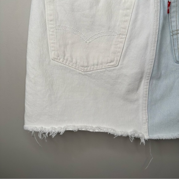 Levi's Denim High-Rise Deconstructed Button Fly Jean Skirt - Picture 2 of 13